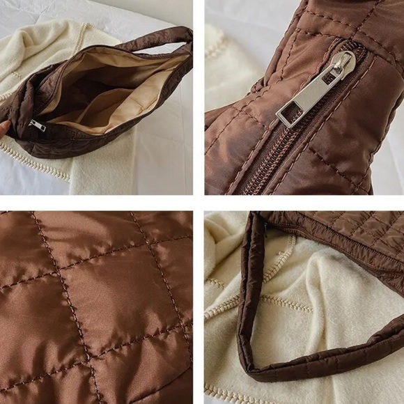 NWOT Quilted Bag Puffer Bag in Beige - Picture 4 of 4